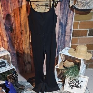 Yogalicious Lux Scarlett Flare Jumpsuit in Black Size Large